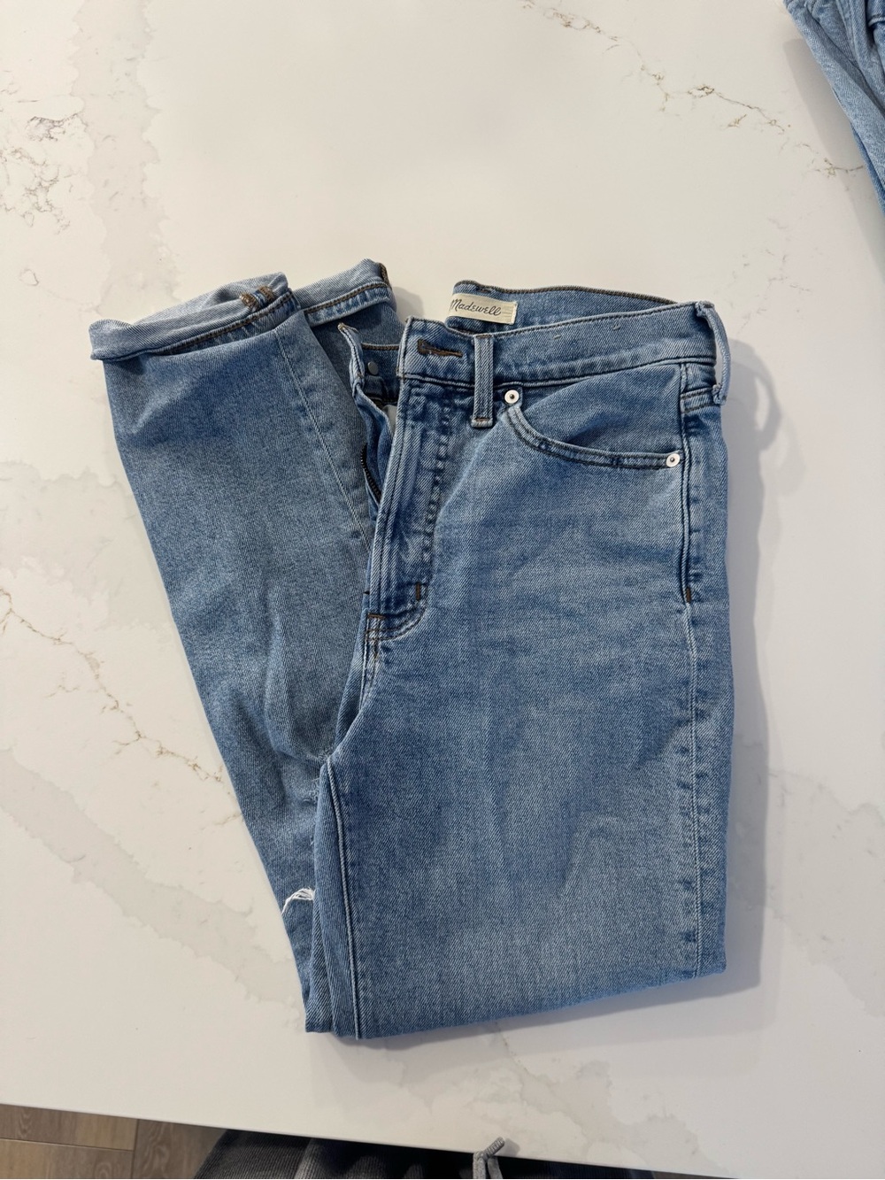 Madewell Light Blue Denim Jeans with Branded Waist Tab